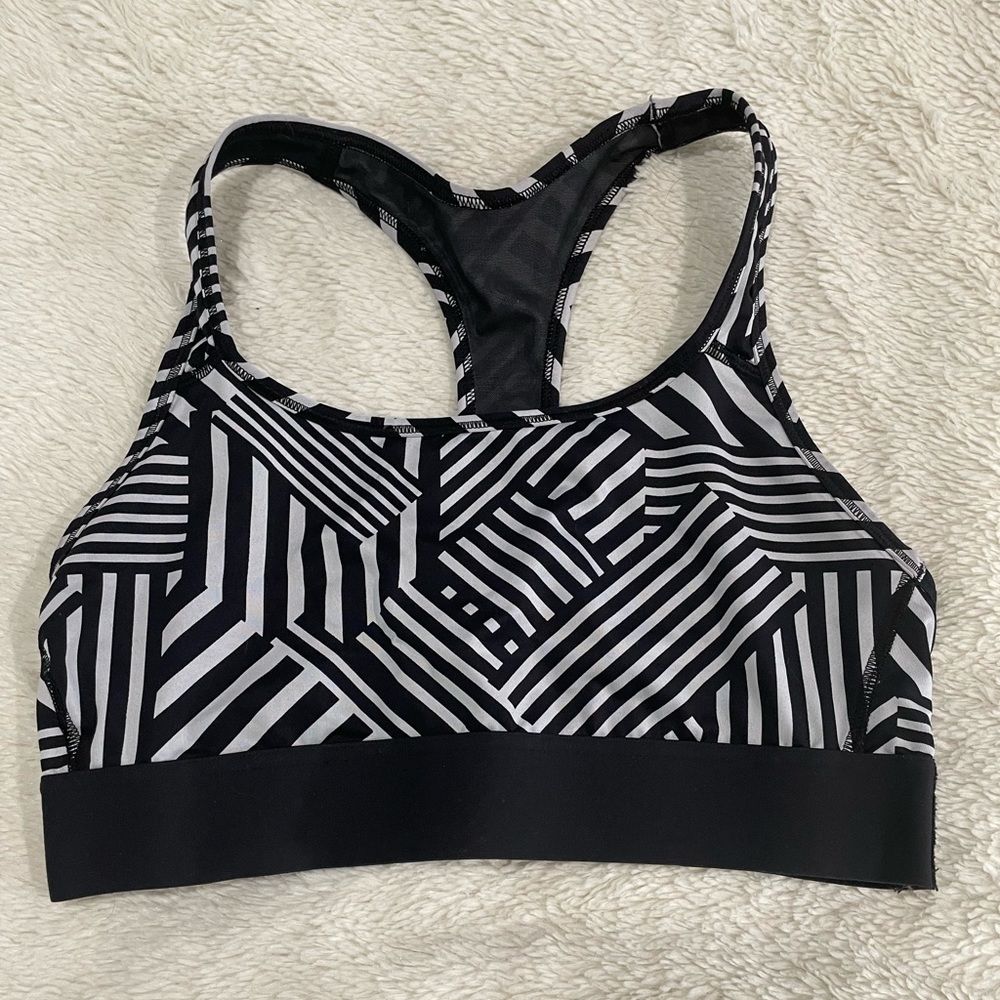 Size Medium black and white Victoria’s Secret sports bra